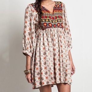Umgee Boho Printed Short Dress